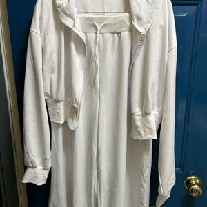 Cozy White Hooded Jumpsuit